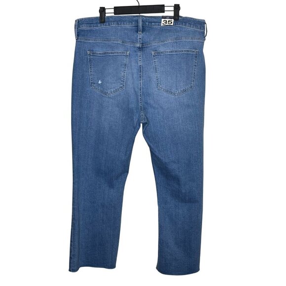 NWT Gap Kick Fit High Rise Distressed Jeans Size 35 Light Wash Raw Ankle Hem - Picture 4 of 11
